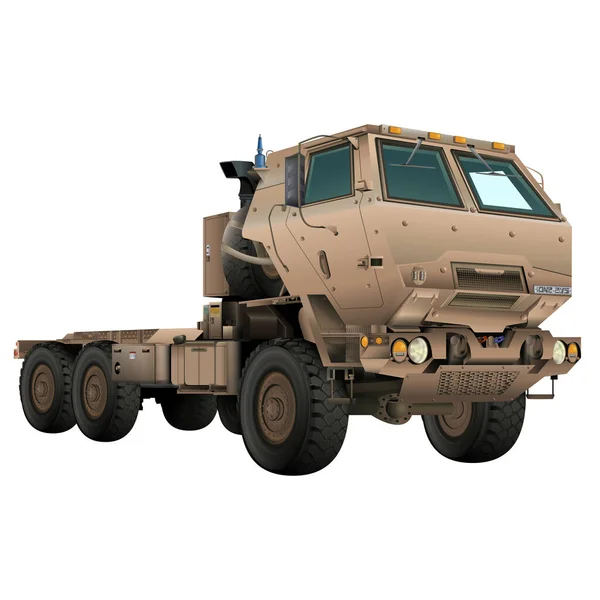 Katonai Teherautó M142 Himars Reális Stílusban Taktikai Jármű Színes Illusztráció — Stock Fotó