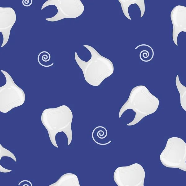 Wzór Zębów Spirali Realistycznym Stylu Ikony Dentystyczne Kolorowe Wektor Ilustracji — Wektor stockowy