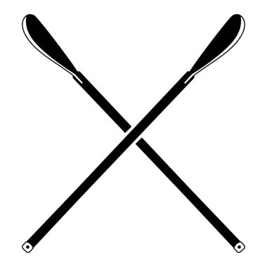 Çizgide çapraz kürek. Kano kürekleri. Vektör illüstrasyonu beyaz arkaplanda izole edildi.