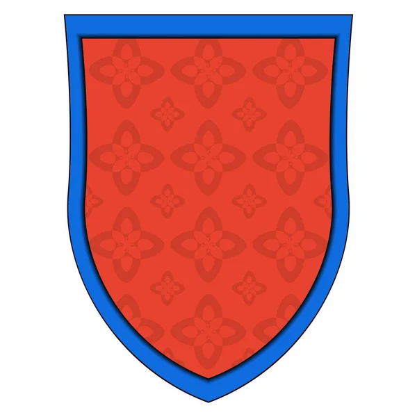 Heraldický Štít Realistickém Stylu Zbrojní Plášť Klasický Královský Znak Barevné — Stockový vektor