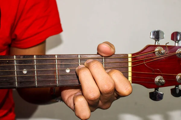 Tutorial Principal Acorde Guitarra — Fotografia de Stock