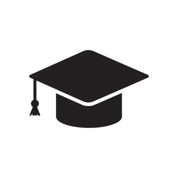 Graduation Hat Icon Simple Flat Shape — Stock Vector