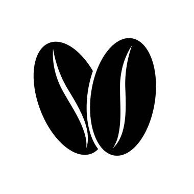 Kahve çekirdeği ikonu vektörü. Kahve sembolleri, kafe logoları ve daha fazlası için kullanılır.