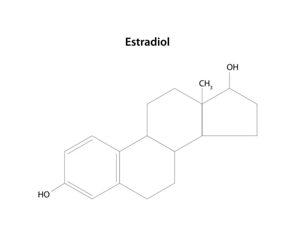 Estradiol Önemli Kadın Seks Hormonudur Yapısal Formül — Stok Vektör