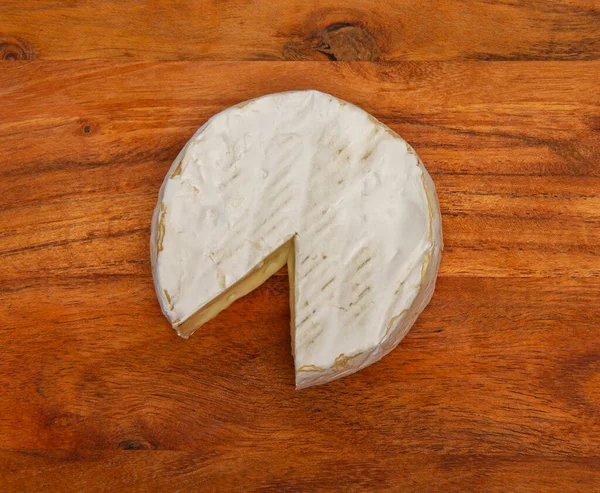 Camembert Fromage Sur Planche Découper Bois — Photo