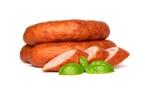 Smoked Pork Sausages Grill Isolated White Background — Stock Photo, Image