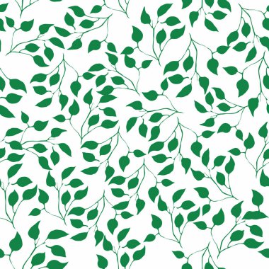 Soyut çiçek dalları ve yaprakları olan dikişsiz suluboya deseni. Beyaz arka planda el çizimi doğa çizimi. İç tasarım, ambalaj tasarımı veya yazdırma için