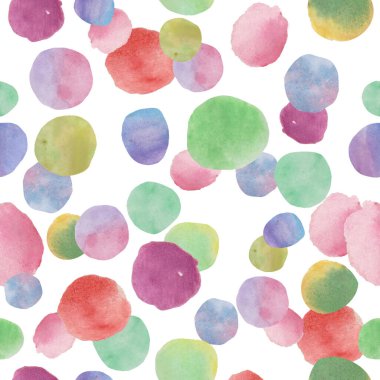 Beyaz arka planda izole edilmiş renkli şekillere sahip, soyut, pürüzsüz bir suluboya deseni. Paketleme, paketleme tasarımı veya yazdırma için.