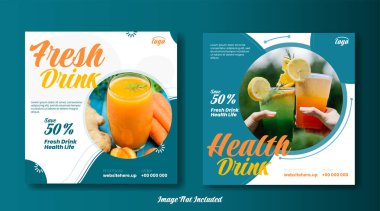 Sağlıklı içecek ve yemek menüsü tanıtımı sosyal medya afiş şablonu