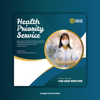 Tıbbi sosyal medya iletisi şablonu 6.eps