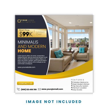 Gayrimenkul Sosyal Medya Postası ya da Kare Sancak ya da Flyer Tasarımı