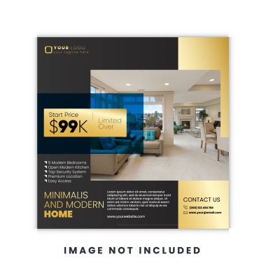 Gayrimenkul Sosyal Medya Postası ya da Kare Sancak ya da Flyer Tasarımı