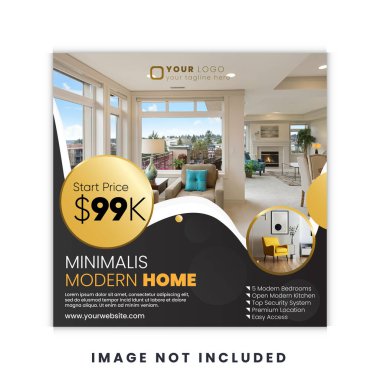 Gayrimenkul Sosyal Medya Postası ya da Kare Sancak ya da Flyer Tasarımı