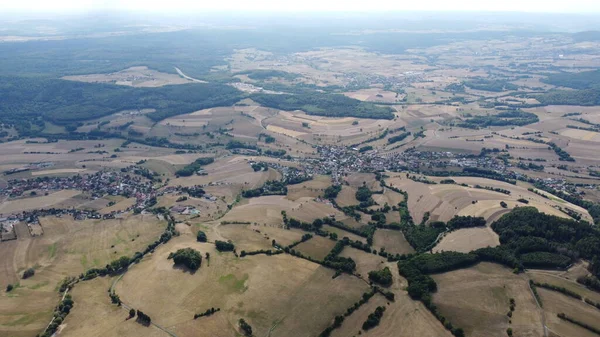 Luftaufnahme Der Schwarzen Berge Der Rhoenen Németország Bayern Rhn Naturschutzgebiet — Stock Fotó