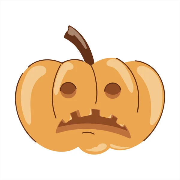 Ilustración Una Calabaza Halloween Asustada — Vector de stock