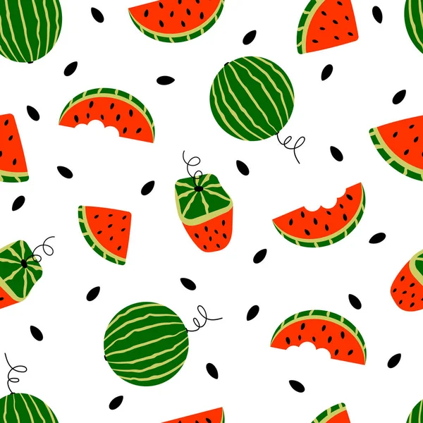 Seamless Pattern Watermelons Slice Watermelon Vector Illustration Transparent Background Tropical Royalty Free Stock Illustrations
