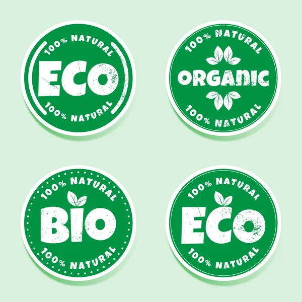 Eco Bio Organic Natural Products Sticker Label Badge Logo Organic Royalty Free Stock Illustrations