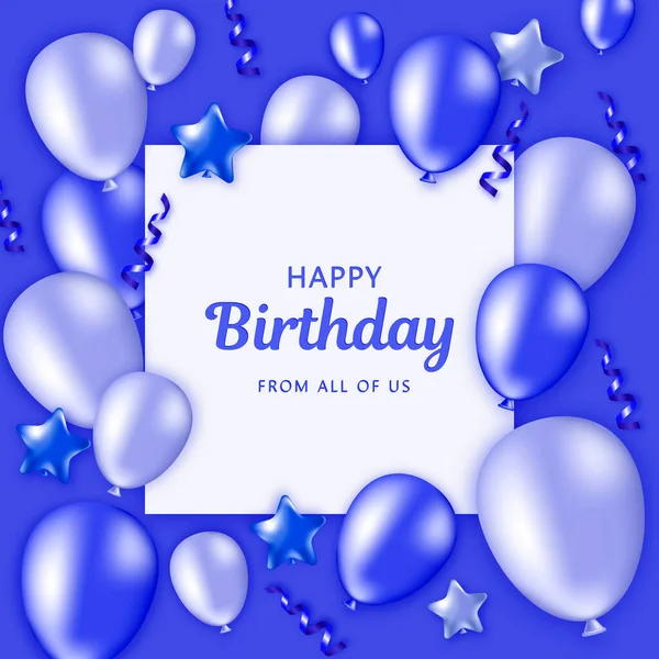 Happy Birthday Banner Card Serpentine Balloons Festive Background Newborn Adult Royalty Free Stock Illustrations