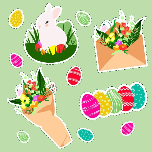 Illustrations Stickers Congratulations Holiday — Stock Vector