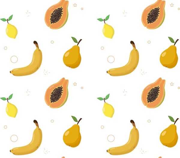 Seamless Pattern Different Fruits Stock Vector