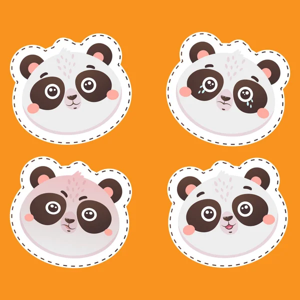 Fashionable Stripes Panda Other Elements Vector Illustration Sticker Pin Patch Vector Graphics