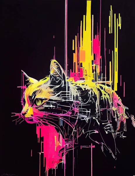 background with abstract cat color art