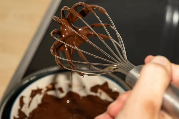 Chocolade Fundido Para Postre Repostera — Stockfoto