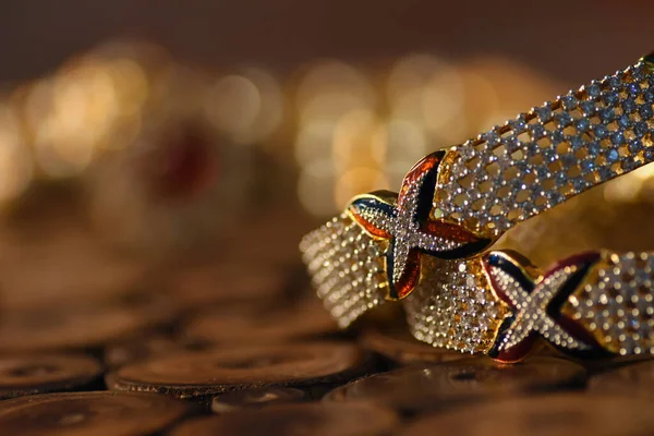 Belos Bangles Atraentes Bangles Diamante Artificiais Índio Bangles Pulseiras Indianas — Fotografia de Stock
