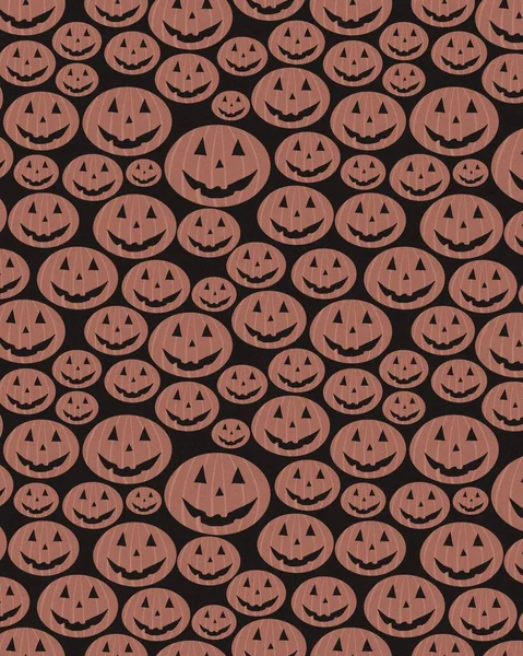 Vertikale Halloween Illustration Viele Gruselige Kürbisgesichter Die Lachen Auf Schwarzem — Stockfoto