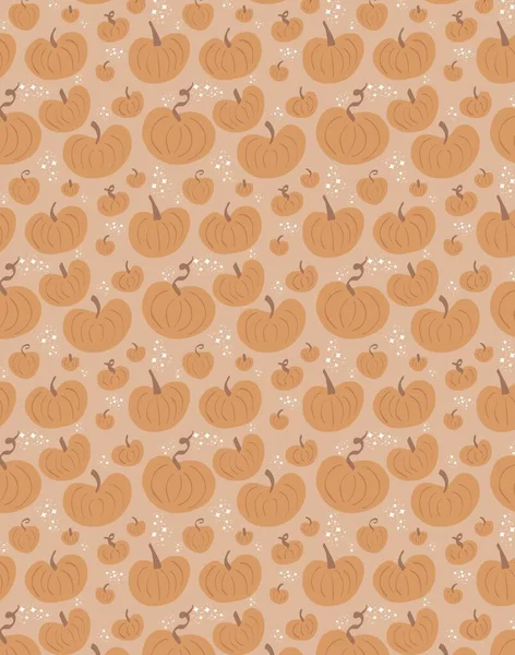 cute vertical illustration, pattern, cute orange magic pumpkins flying in the air, on a gentle pastel beige background, autumn atmosphere concept
