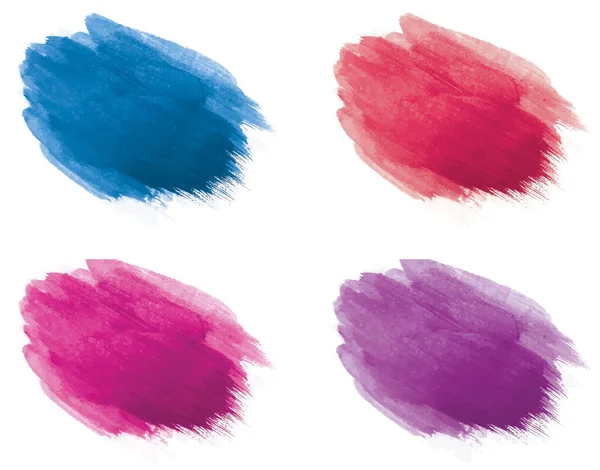 Pinceladas Acuarela Colorido Pintura Vectorial Abstracta Azul Rosa Rojo Púrpura — Vector de stock
