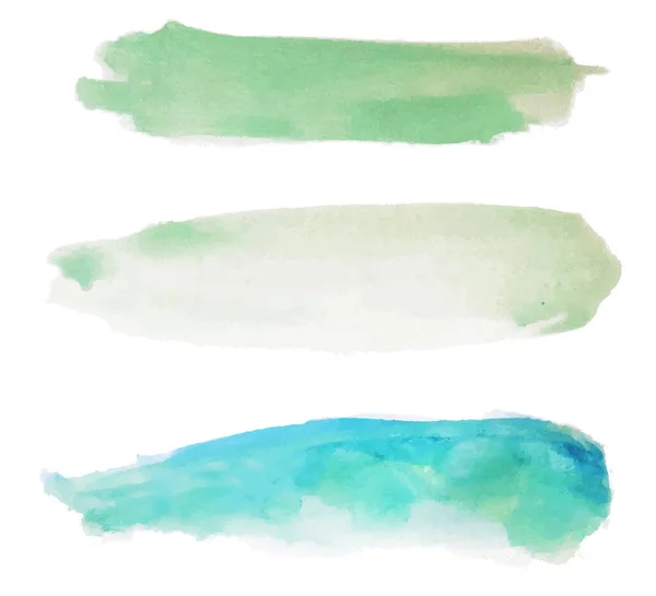 Pinceladas Acuarela Colores Verde Azul Claro Pintura Abstracta Tonos Aguamarina — Vector de stock