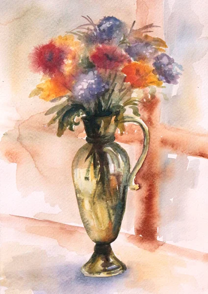 Stillleben Mit Blume Und Vase — Stockfoto