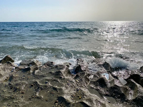 Pantai Berbatu Kota Mahmutlar Alanya — Stok Foto