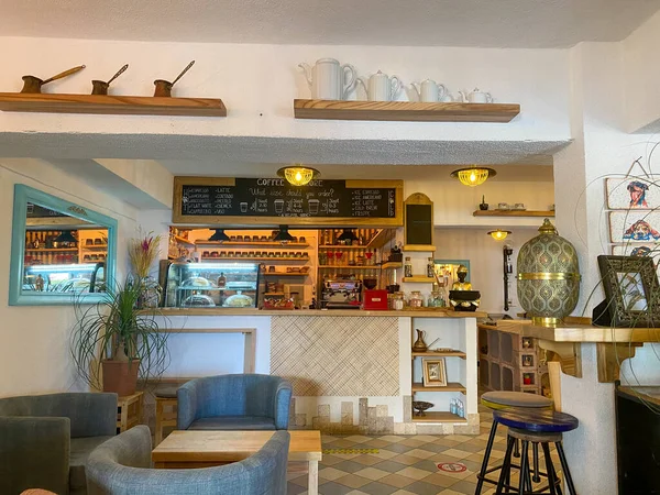 Piękne Wnętrze Przytulnej Kawiarni — Zdjęcie stockowe
