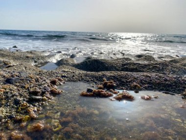 Mahmutlar şehri Alanya 'daki Rocky sahili.