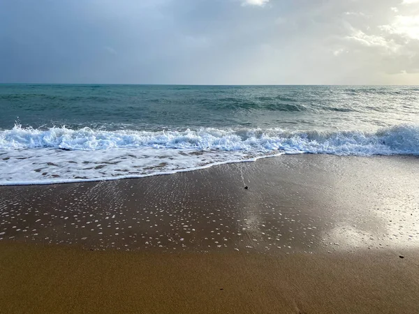 Sandy Beach Aegean Sea — Stock Photo, Image