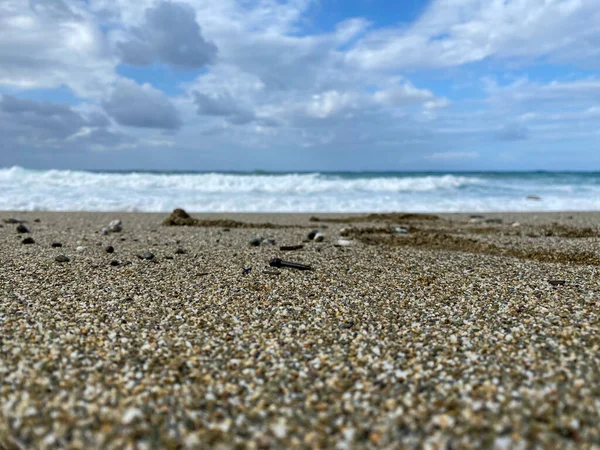 Langit Pantai Berpasir Dan Ombak — Stok Foto