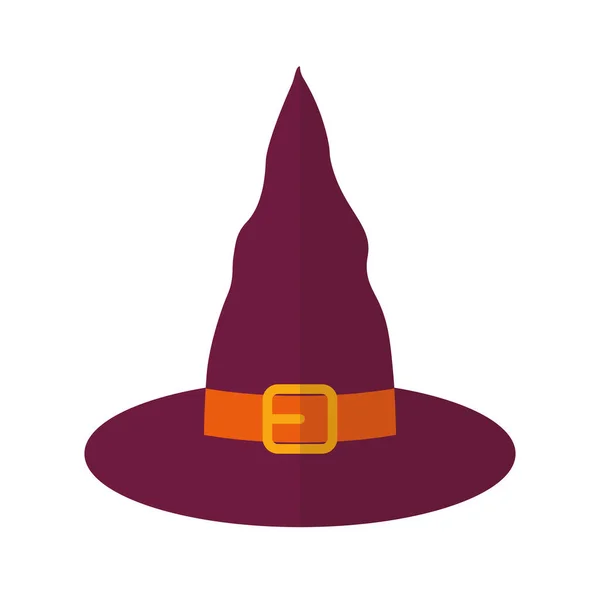 Chapeau Sorcière Magique Accessoire Féminin Symbole Halloween — Image vectorielle