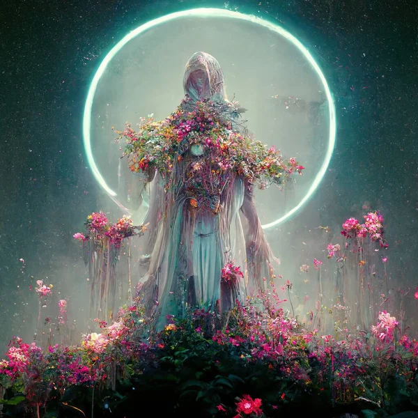 earth spirit, constellations, Mother of nature, Gigantic being, fantasy, Concept Art, Illustration, Digital Painting, CG Artwork, Book Illustration.