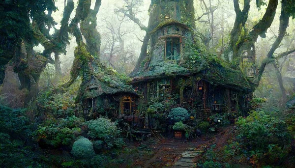 old abandoned house in the forest