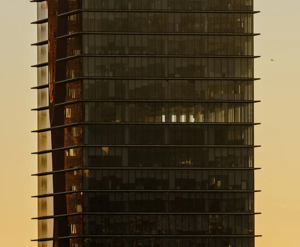 Patrón Ventanas Rectangulares Edificio Oficinas Moderno Ciudad Justicia Hospitalet Barcelona — Foto de Stock