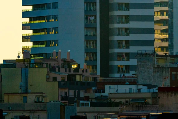 Padrão Janelas Retangulares Edifício Escritório Moderno Cidade Justiça Hospitalet Barcelona — Fotografia de Stock