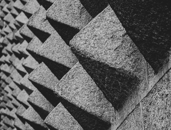 Casa Los Picos Cephesindeki Granit Piramit Formlarının Ayrıntıları — Stok fotoğraf