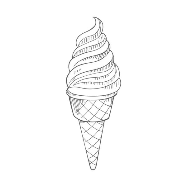 华夫格杯冰淇淋 图库插图