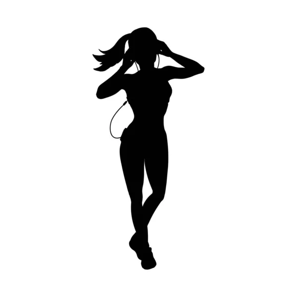 Silhouette di una ragazza danzante — Vettoriale Stock