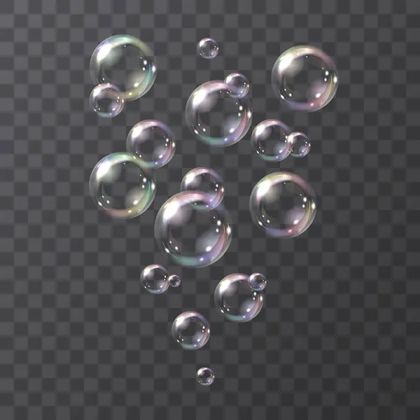 Burbujas de jabón realistas — Vector de stock