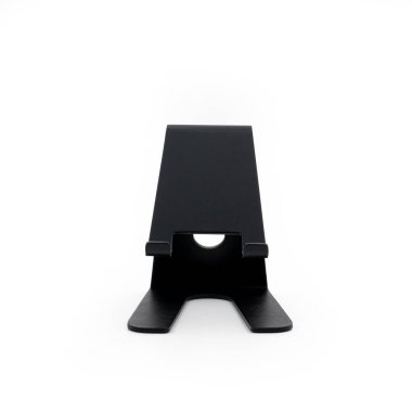 Metalik Mobil Cep Telefonu Standı Siyah Renkli Tutucu Beyaz Arkaplanda İzole Edildi