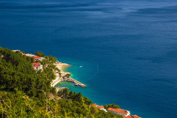 Magnifique Paysage Croate Avec Village Eau Azur Sur Mer Adriatique — Photo