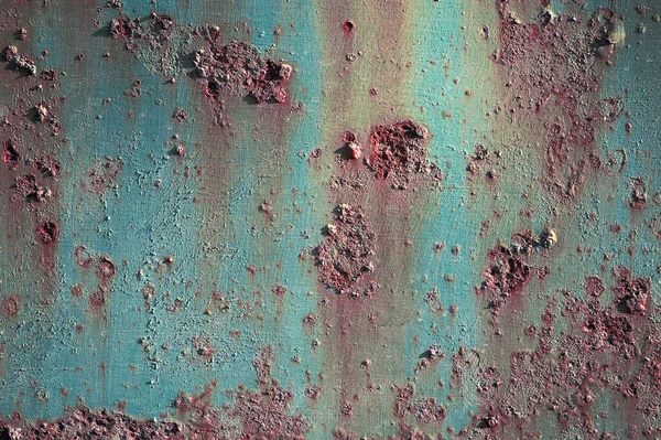 Коррозионный Металлический Фон Rust Blue Painted Metal Wall Ржавый Металлический — стоковое фото